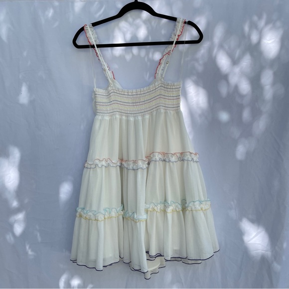 (New with Tags Red Carter Harper Tie-Front Ruffle Babydoll Dress (Medium) - Picture 6 of 9